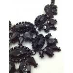 Nightscape Black Hand Painted Floral Stone Necklace